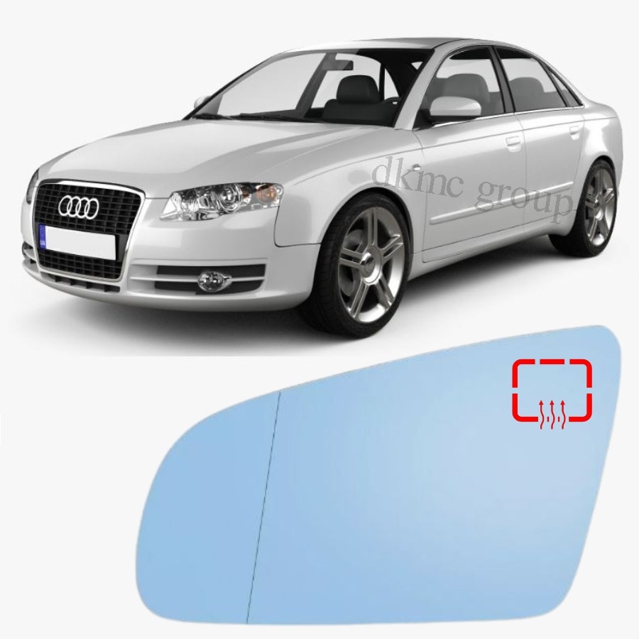 A4 B7 SEDAN 2005-2008 MODEL ARASI UYUMLU SOL SÜRÜCÜ TARAFI DIŞ AYNA CAMI MAVİ ELEKTRİKLİ ISITMALI