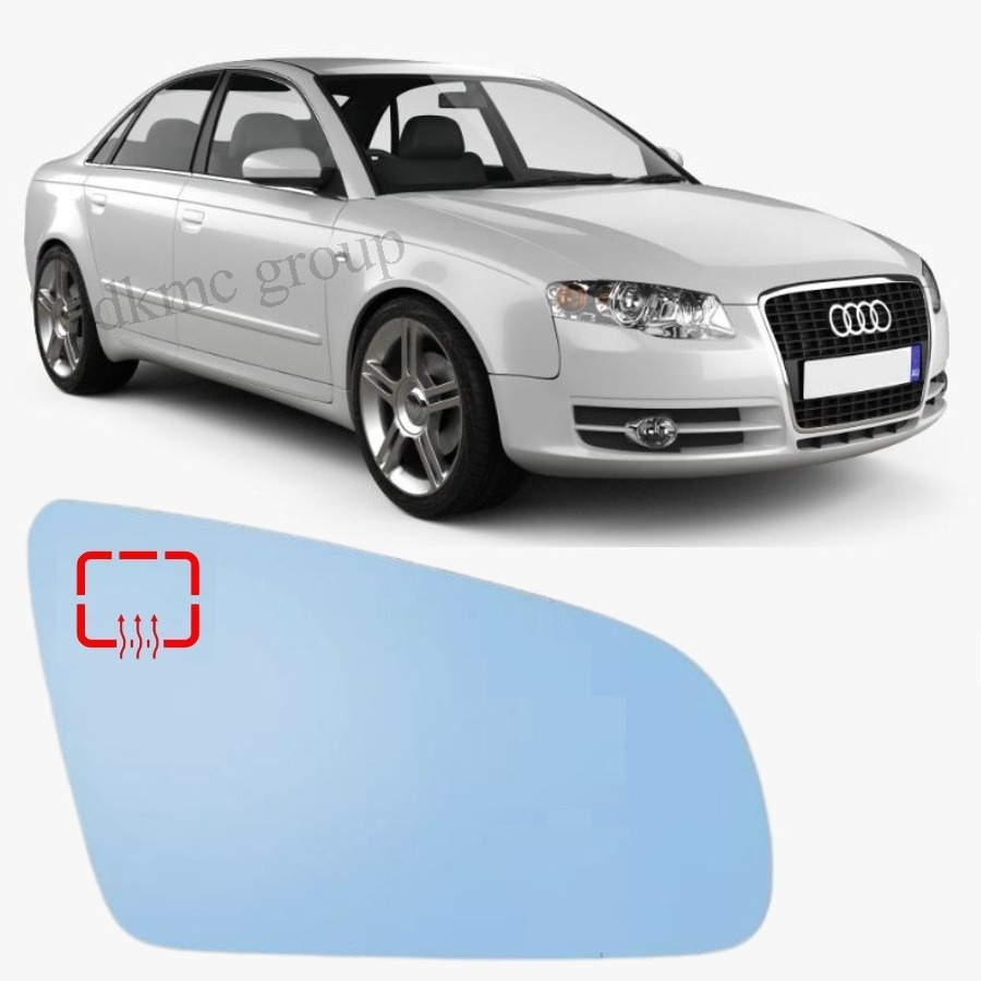 A4 B7 SEDAN 2005-2008 MODEL ARASI UYUMLU SAĞ YOLCU TARAFI DIŞ AYNA CAMI MAVİ ELEKTRİKLİ ISITMALI