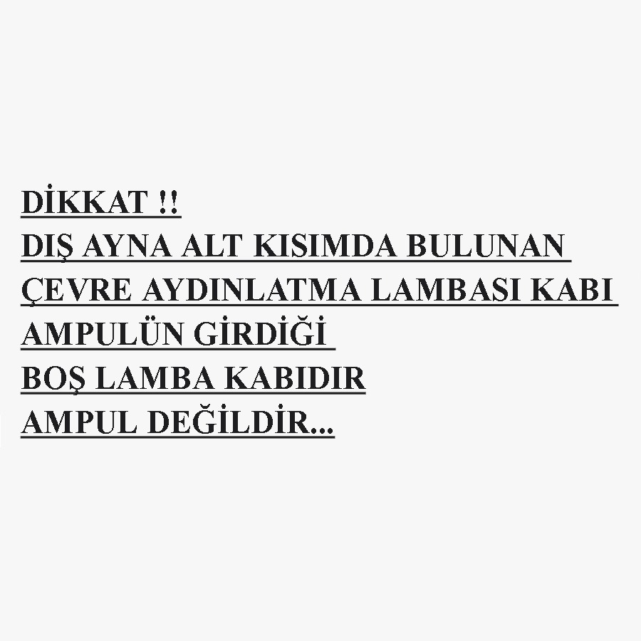 PASSAT CC 2013-2016 MODEL ARASI UYUMLU SAĞ YOLCU TARAFI AYNA SİNYALİ ALT ÇEVRE AYDINLATMA LAMBA KABI