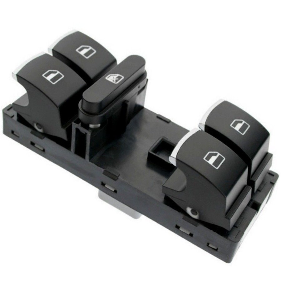 GOLF 6 2008-2012 MODEL ARASI UYUMLU ÖN SOL SÜRÜCÜ DÖRTLÜ CAM DÜĞMESİ (KROMLU)