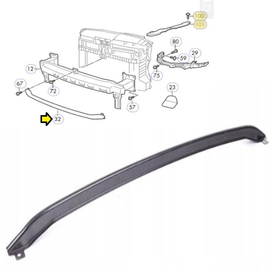 GOLF 6 2008-2012 MODEL ARASI UYUMLU ÖN TAMPON DEMİRİ ALT TRAVERSİ PANEL ALT SACI