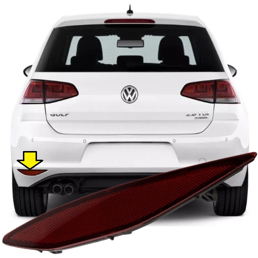 GOLF 7 2013-2016 MODEL ARASI UYUMLU SOL SÜRÜCÜ TARAFI KARARTMALI ARKA TAMPON REFLEKTÖRÜ