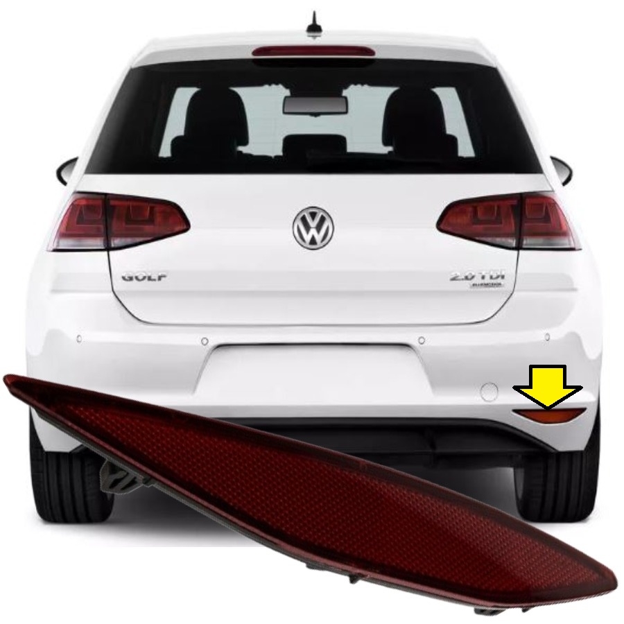 GOLF 7 2013-2016 MODEL ARASI UYUMLU SAĞ YOLCU TARAFI KARARTMALI ARKA TAMPON REFLEKTÖRÜ