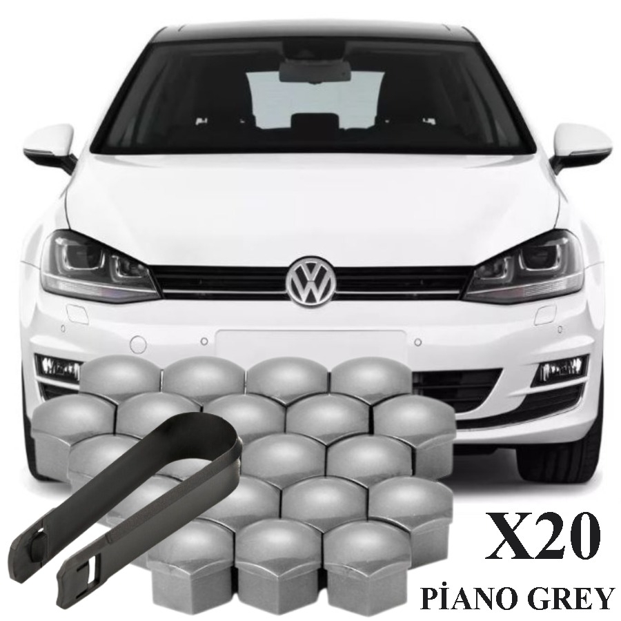 GOLF 7 2013-2016 MODEL ARASI UYUMLU (20 ADET ŞİFRESİZ-1Z) PİYANO GRİ BİJON KAPAĞI TAKIM