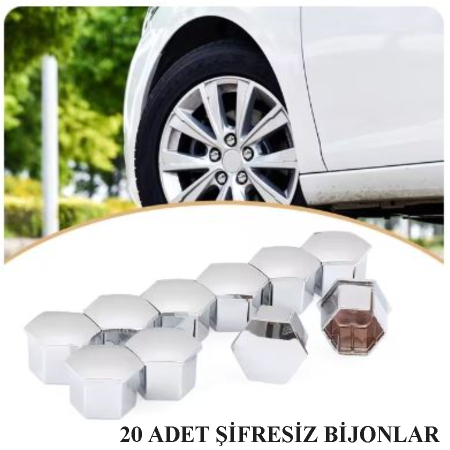 GOLF 7 2013-2016 MODEL ARASI UYUMLU  (20 ADET ŞİFRESİZ-1Z) BİJON KAPAĞI TAKIM KROM