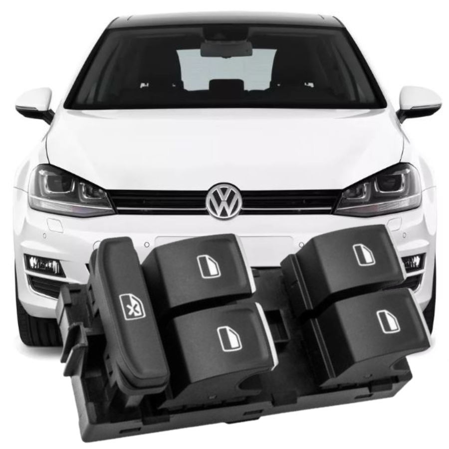 GOLF 7 2013-2016 MODEL ARASI UYUMLU ÖN SOL SÜRÜCÜ DÖRTLÜ KROMLU CAM DÜĞMESİ