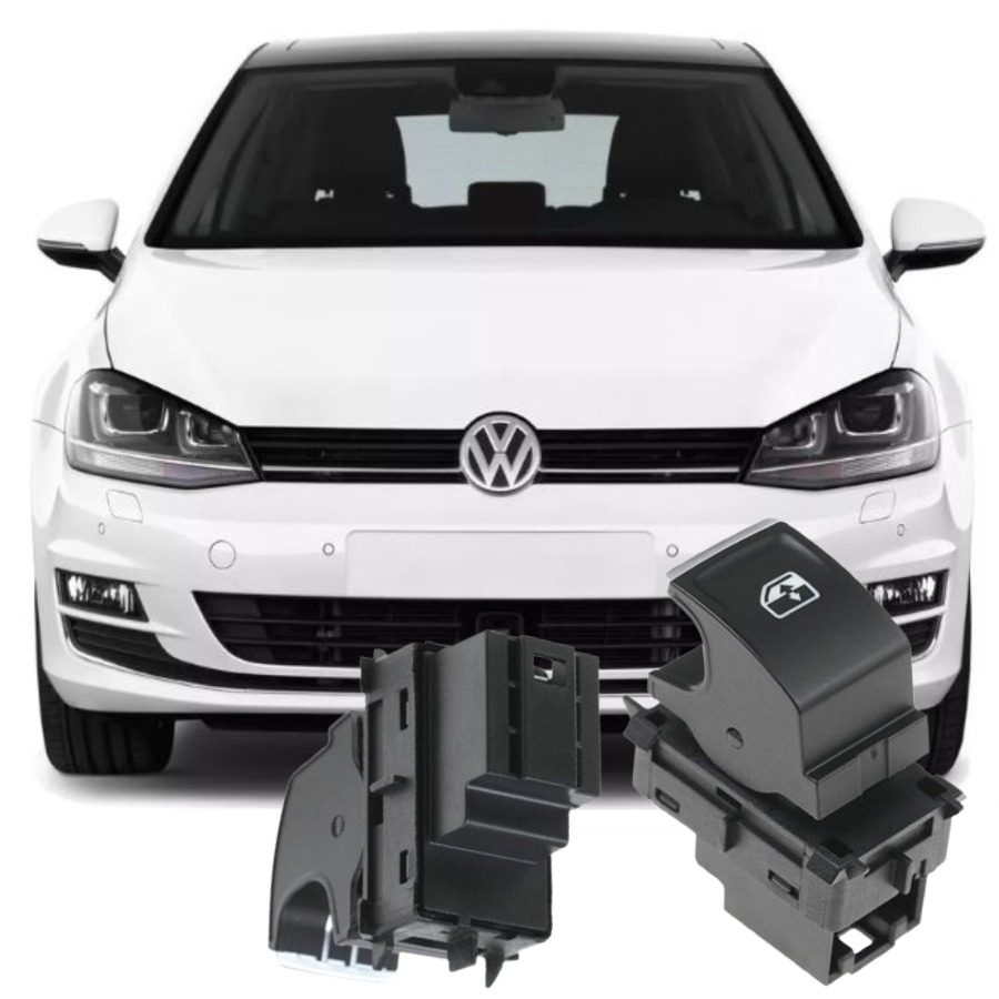 GOLF 7 2013-2016 MODEL ARASI UYUMLU ARKA SOL SÜRÜCÜ TARAFI KROMLU TEKLİ CAM AÇMA DÜĞMESİ