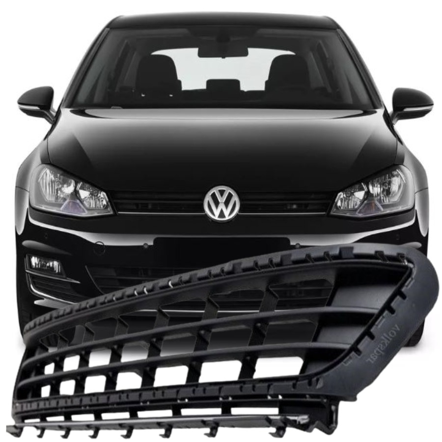 GOLF 7 2013-2016 MODEL ARASI UYUMLU (SİYAH NİKELAJSIZ TİP) ÖN TAMPON ORTA IZGARASI