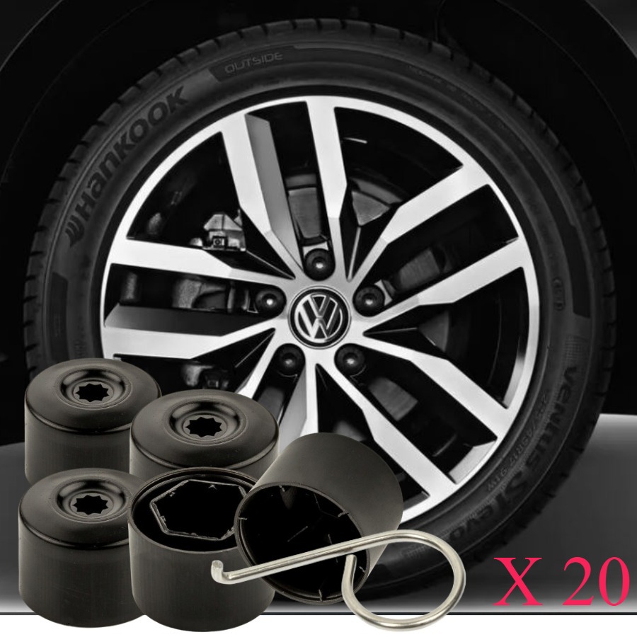 GOLF 7,5 2017-2020 MODEL ARASI UYUMLU (16 ŞİFRESİZ+4 ŞİFRELİ) BİJON KAPAĞI TAKIM SİYAH