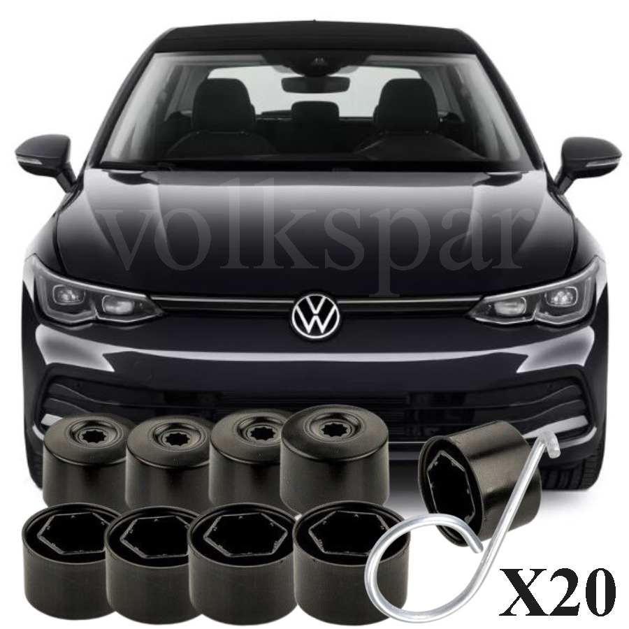 GOLF 8 2021-2024 MODEL ARASI UYUMLU 20 ADET ŞİFRESİZ-1K SİYAH BİJON KAPAĞI TAKIM