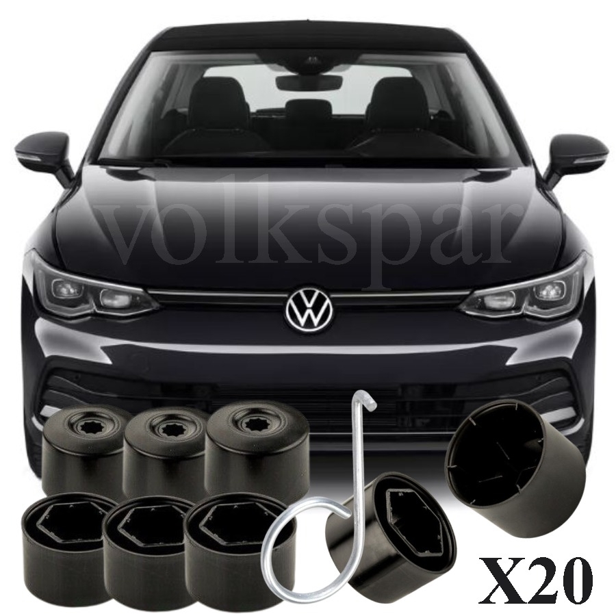 GOLF 8 2021-2024 MODEL ARASI UYUMLU 16 ŞİFRESİZ+4 ŞİFRELİ-3C SİYAH BİJON KAPAĞI TAKIM