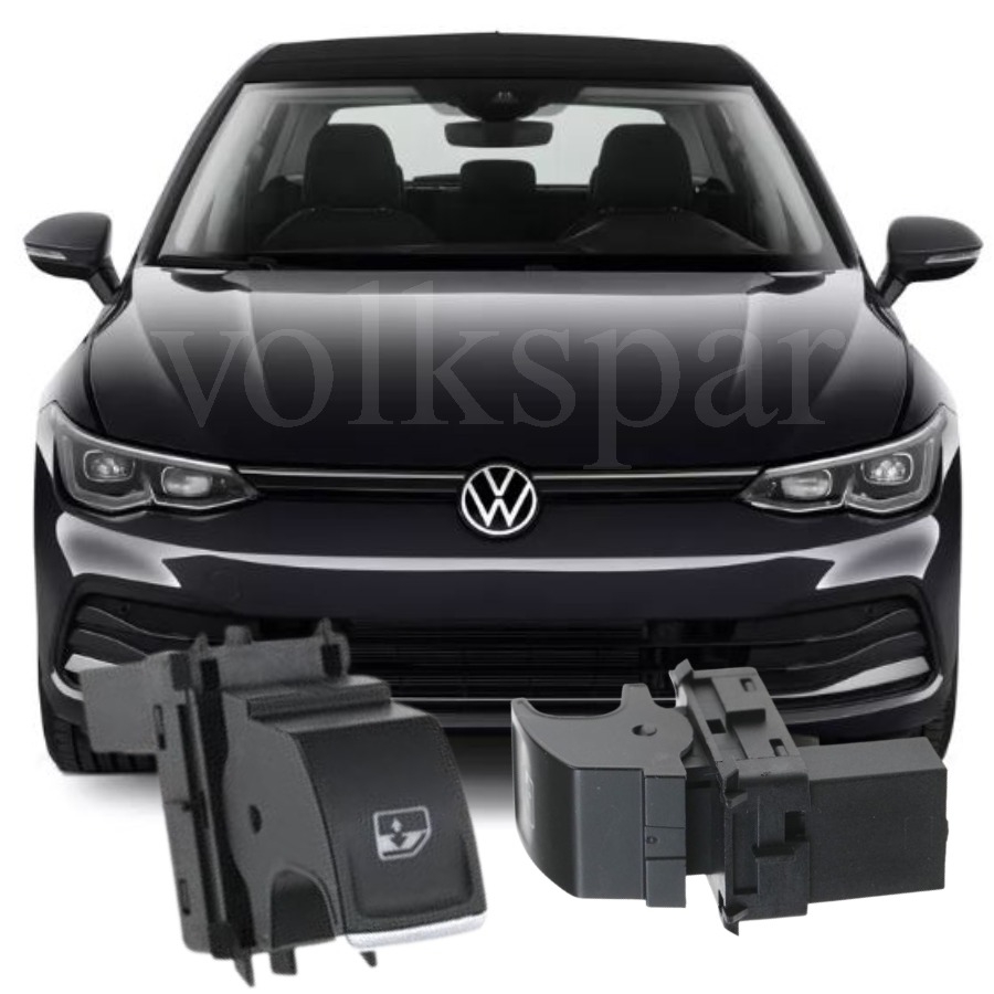 GOLF 8 2021-2024 MODEL ARASI UYUMLU ÖN SAĞ TEKLİ KROMLU CAM AÇMA DÜĞMESİ