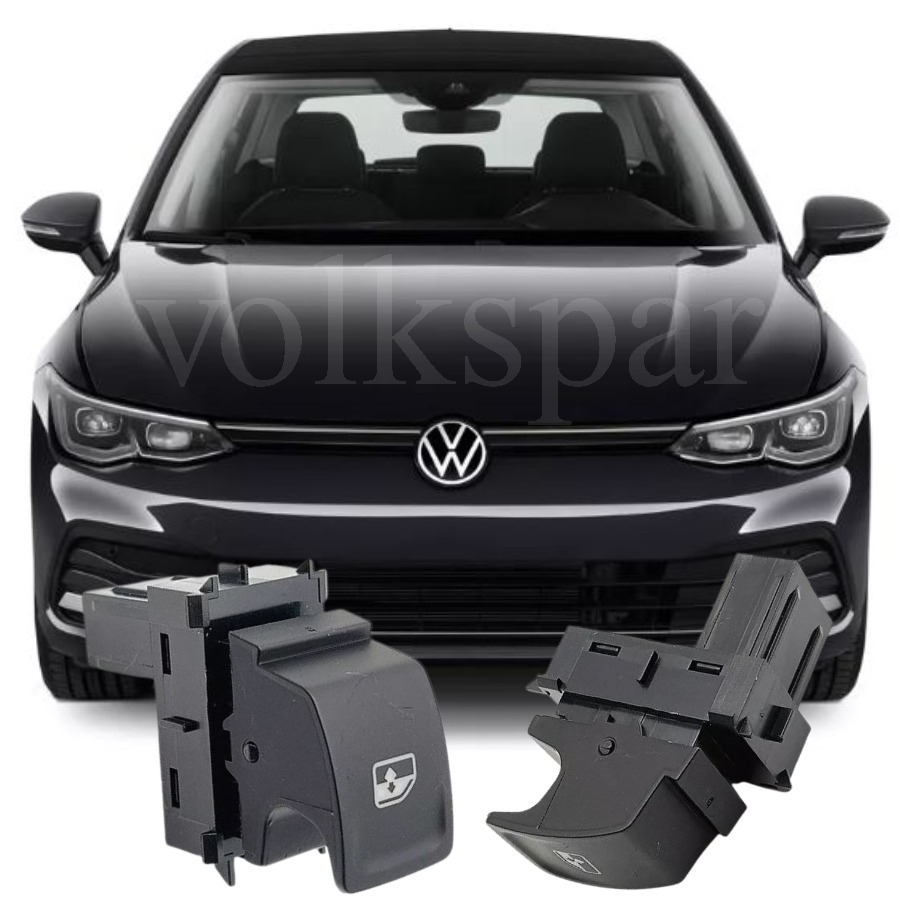 GOLF 8 2021-2024 MODEL ARASI UYUMLU ARKA SAĞ YOLCU TARAFI SİYAH TEKLİ CAM AÇMA DÜĞMESİ