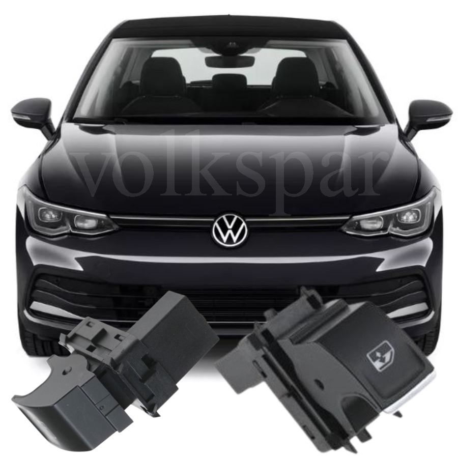 GOLF 8 2021-2024 MODEL ARASI UYUMLU ARKA SOL YOLCU TEKLİ KROMLU CAM AÇMA DÜĞMESİ
