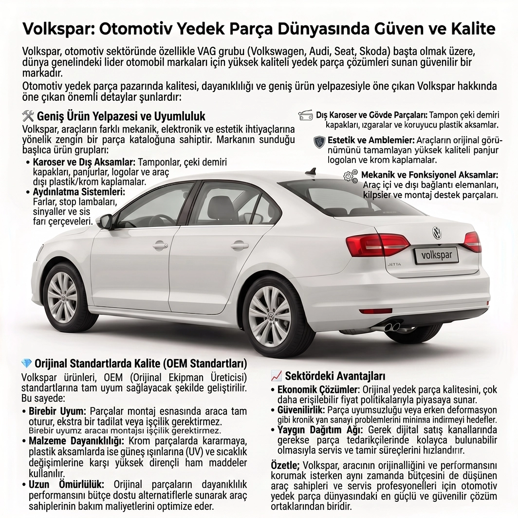 JETTA ARKA TAMPON SPOYLERİ ÇEKİ DEMİRİ KAPAĞI 2015 2016 2017 2018 MODELLER
