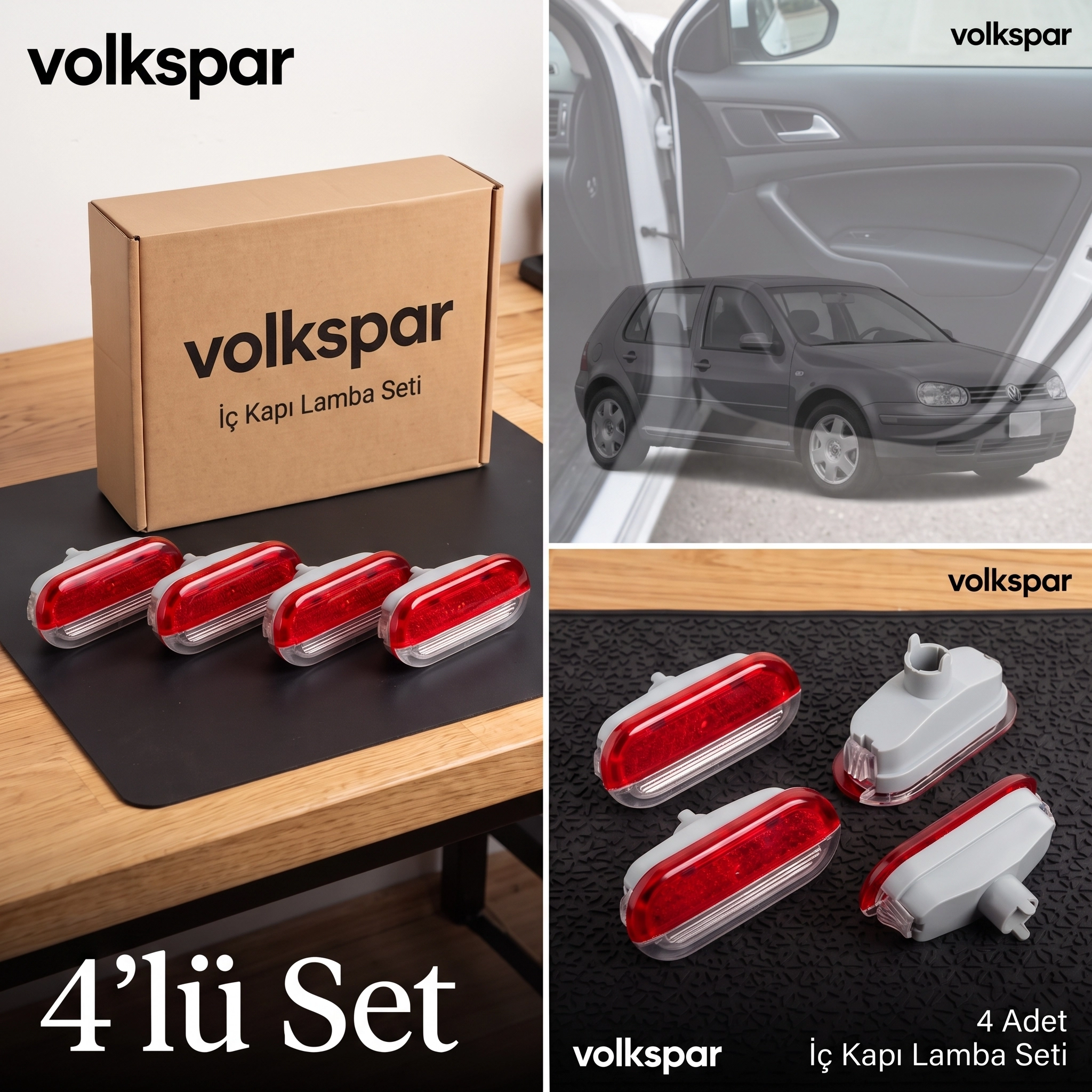 GOLF 4 KAPI ALT LAMBA IŞIĞI REFLEKTÖRÜ SET 1998-2004 ARASI MODELLER İÇİN