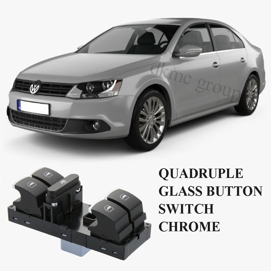 JETTA 2011-2014 MODEL ARASI UYUMLU ÖN SOL SÜRÜCÜ CAM AÇMA DÜĞMESİ DÖRTLÜ KROMLU
