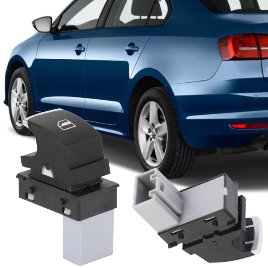 JETTA 2015-2018 MODEL ARASI UYUMLU (KROMLU) ARKA SOL SÜRÜCÜ TARAFI CAM AÇMA DÜĞMESİ
