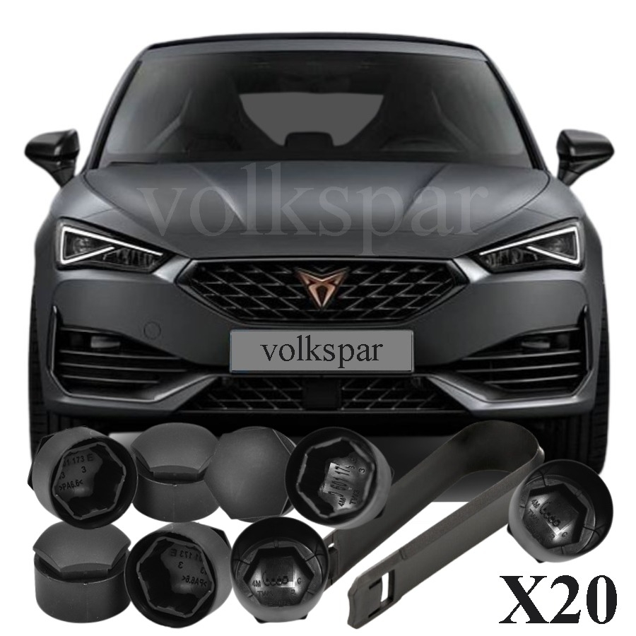 CUPRA LEON 2022-2024 MODEL ARASI UYUMLU BİJON KAPAĞI TAKIM SİYAH 16 ŞİFRESİZ+4 ŞİFRELİ