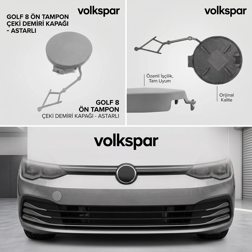 GOLF 8 ÖN TAMPON ÇEKİ DEMİRİ KAPAĞI 2021 2022 2023 2024 MODELLER İÇİN