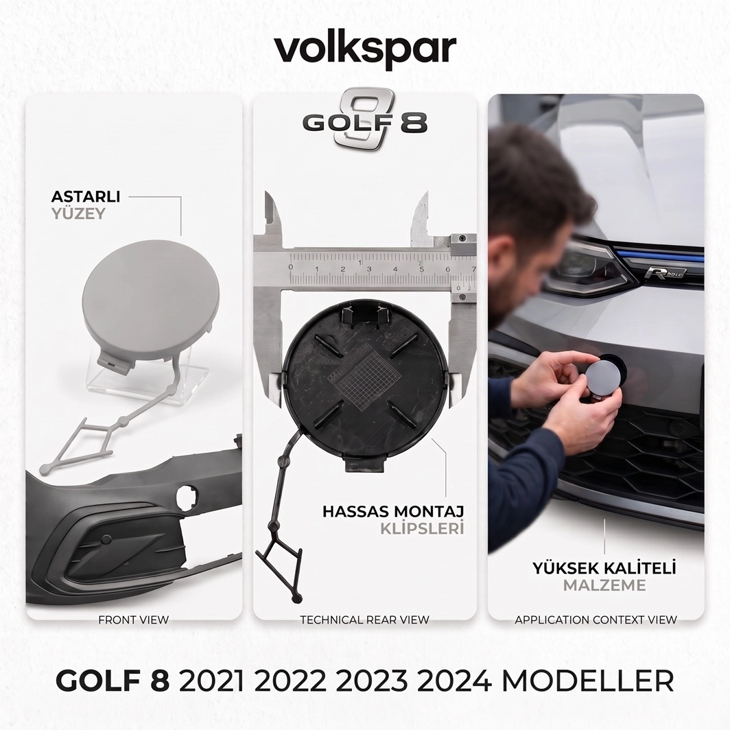 GOLF 8 ÖN TAMPON ÇEKİ DEMİRİ KAPAĞI 2021 2022 2023 2024 MODELLER İÇİN