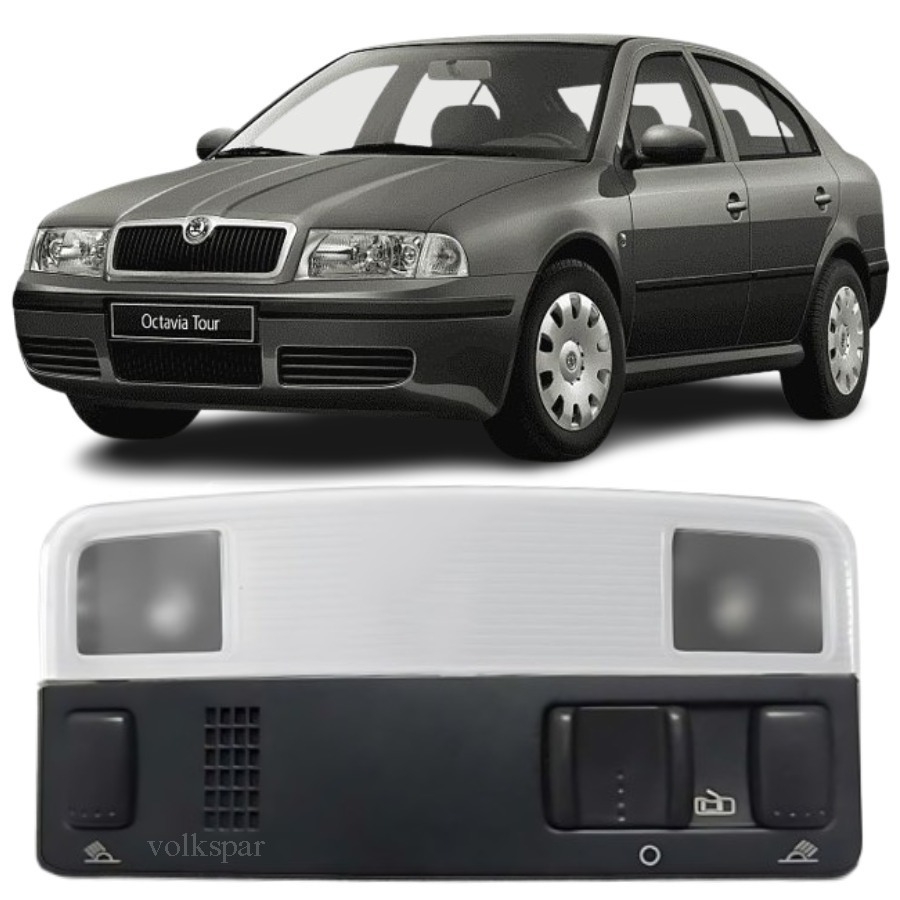 OCTAVİA TOUR SEDAN 2001-2009 MODEL ARASI UYUMLU (SAĞ VE SOL AYDINLATMALI) SİYAH TAVAN LAMBASI