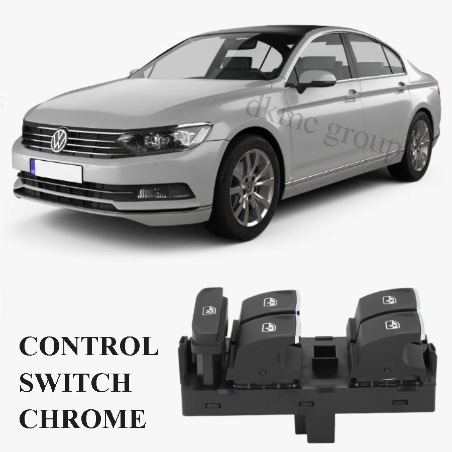 PASSAT B8 SEDAN 2015-2018 MODEL ARASI UYUMLU ÖN SOL SÜRÜCÜ KROMLU DÖRTLÜ CAM DÜĞMESİ