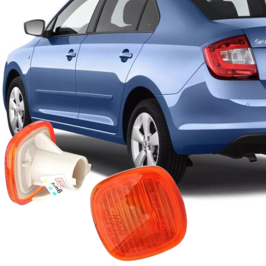 RAPİD SEDAN 2013-2016 MODEL ARASI UYUMLU (TURUNCU) ÖN ÇAMURLUK SİNYALİ TAKIM