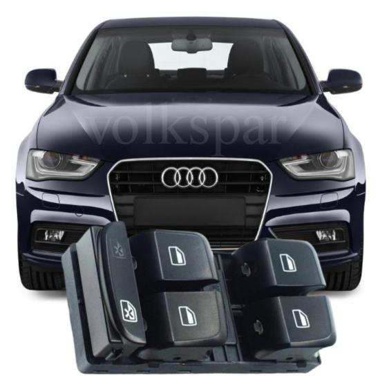 A4 B8 ÖN SOL SÜRÜCÜ DÖRTLÜ CAM DÜĞMESİ 2013-2016 MODEL ARASI ARAÇLARA UYUMLU 8K0959851D