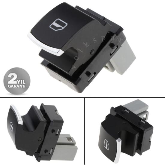 TOUAREG ARKA SOL CAM AÇMA DÜĞMESİ (KROMLU) 2011-2014 MODEL ARASI UYUMLU 5K0959855
