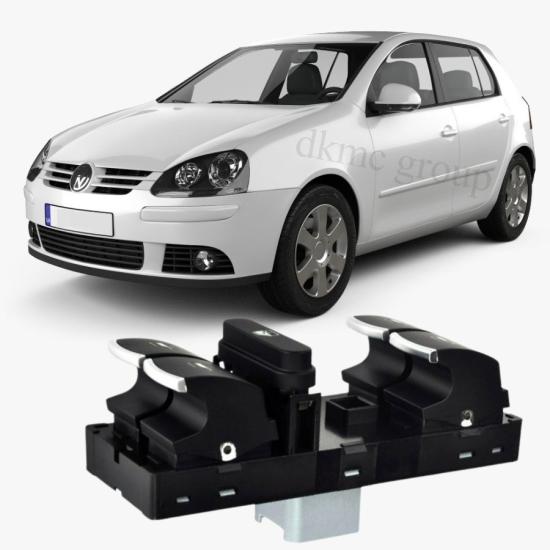 VOLKSWAGEN GOLF 5 ÖN SOL SÜRÜCÜ DÖRTLÜ CAM DÜĞMESİ (KROMLU) 2004-2008 MODEL ARASI ARAÇLARA UYUMLU 5K4959857B