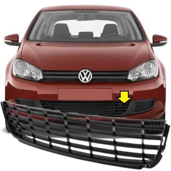 GOLF 6 ÖN TAMPON ORTA IZGARA (SİYAH) 2008-2012 MODEL ARASI ARAÇLARA UYUMLU 5K0853677