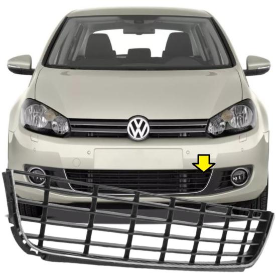 GOLF 6 ÖN TAMPON ORTA IZGARA (NİKELAJLI) 2008-2012 MODEL ARASI ARAÇLARA UYUMLU 5K0853677