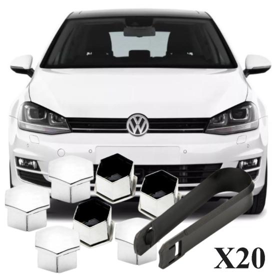 GOLF 7 BİJON KAPAĞI TAKIM KROM (20 ADET ŞİFRESİZ-1Z) 2013-2016 MODEL ARASI ARAÇLARA UYUMLU 1Z0601173