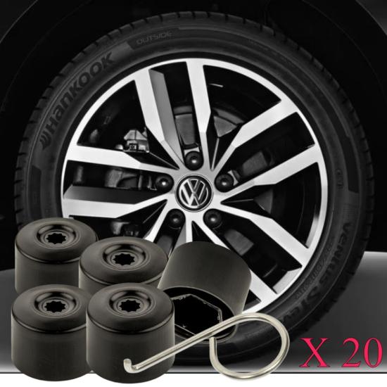 GOLF 7,5 BİJON KAPAĞI TAKIM SİYAH (20 ADET ŞİFRESİZ-1K) 2017-2020 MODEL ARASI ARAÇLARA UYUMLU 1K0601173