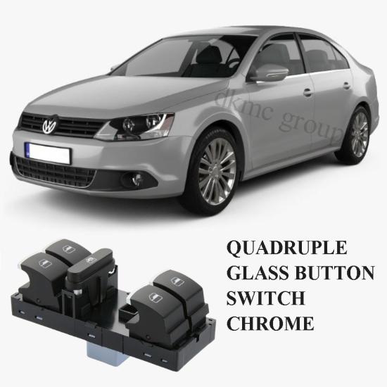 VOLKSWAGEN JETTA ÖN SOL SÜRÜCÜ DÖRTLÜ CAM DÜĞMESİ (KROMLU) 2011-2014 MODEL ARASI ARAÇLARA UYUMLU 5K4959857B