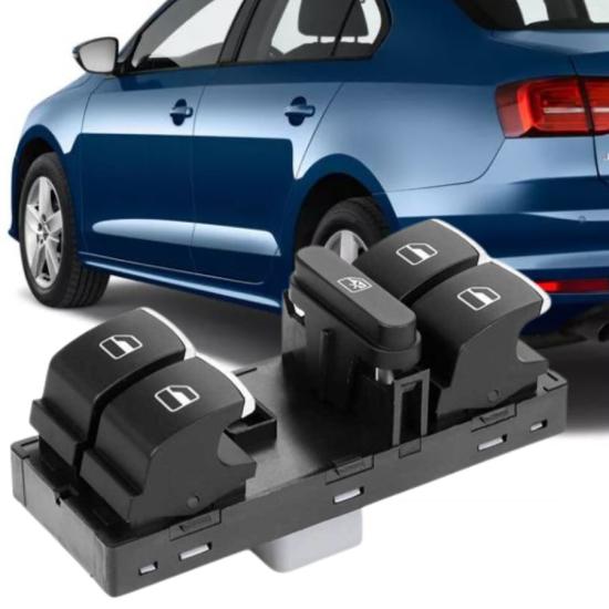 VOLKSWAGEN JETTA ÖN SOL SÜRÜCÜ DÖRTLÜ CAM DÜĞMESİ (KROMLU) 2015-2018 MODEL ARASI ARAÇLARA UYUMLU 5K4959857B