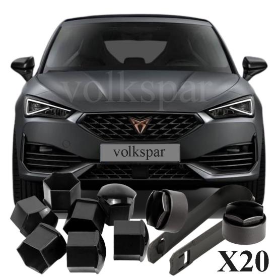 CUPRA LEON BİJON KAPAĞI TAKIM PİYANO SİYAH 20 ADET 16+4 ŞİFRELİ 2022-2024 MODEL ARASI ARAÇLARA UYUMLU 1Z0601173A