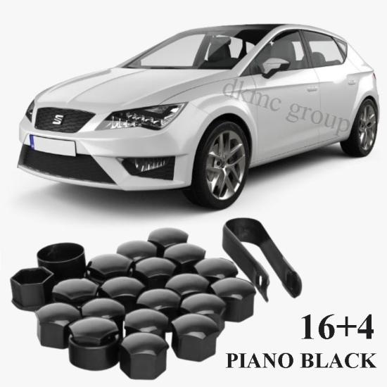 LEON FR BİJON KAPAĞI TAKIM PİYANO SİYAH (16 ŞİFRESİZ+4 ŞİFRELİ-4F) 2013-2016 MODEL ARASI ARAÇLARA UYUMLU 4F0601173A