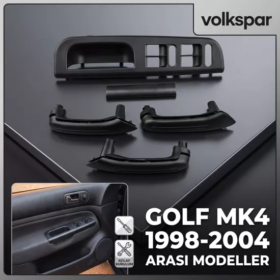 GOLF 4 İÇ KAPI KOLU SETİ SİYAH 8 PARÇA 1998-2004 ARASI MODELLER İÇİN 1J0867171A 1J0867172A