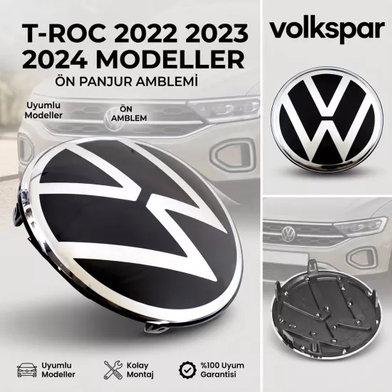 T-ROC ÖN PANJUR IZGARA ARMA AMBLEM LOGO 2022-2025 MODEL ARASI 5H0853601D