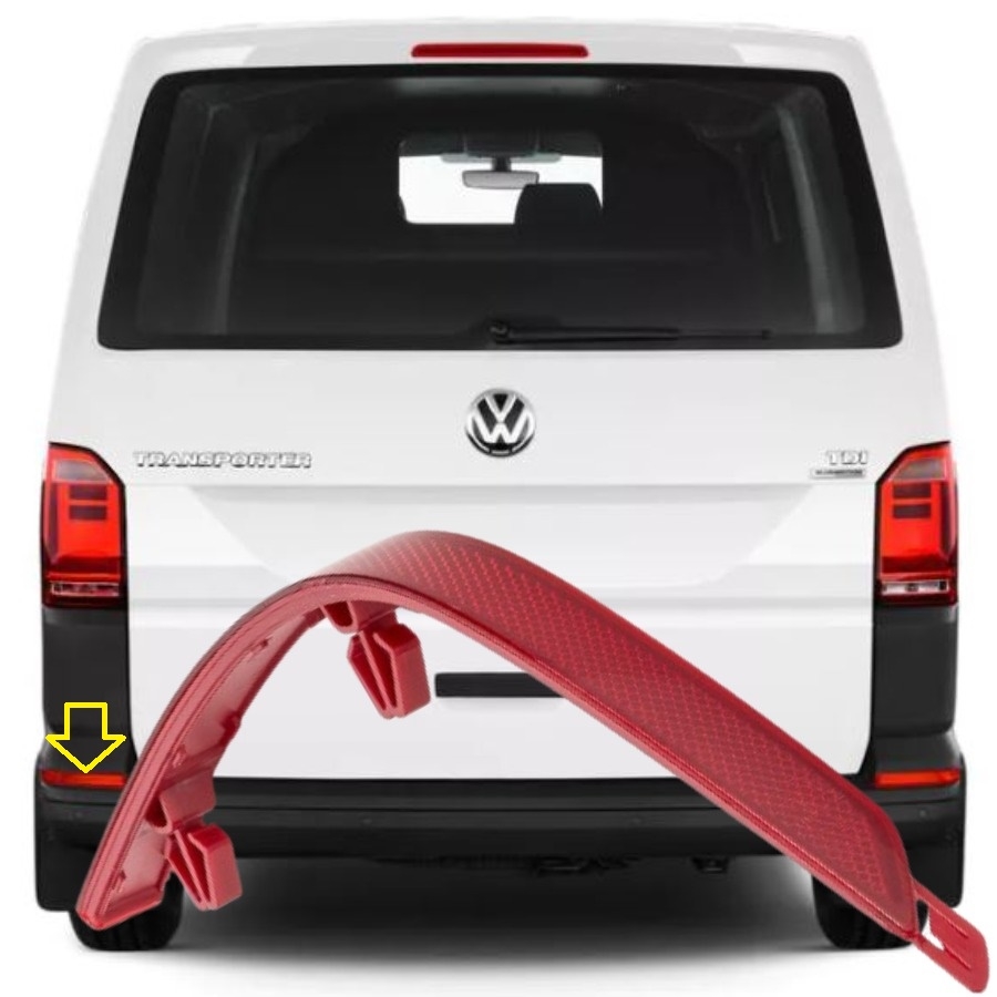 TRANSPORTER T6 2015-2019 MODEL ARASI UYUMLU SOL SÜRÜCÜ TARAFI ARKA TAMPON REFLEKTÖRÜ