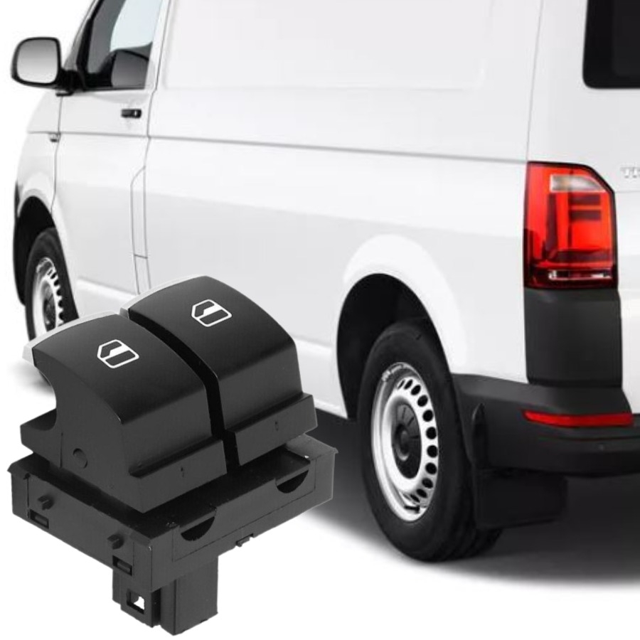 TRANSPORTER T6 2015-2018 MODEL ARASI UYUMLU (KROMLU) ÖN SOL SÜRÜCÜ İKİLİ CAM DÜĞMESİ