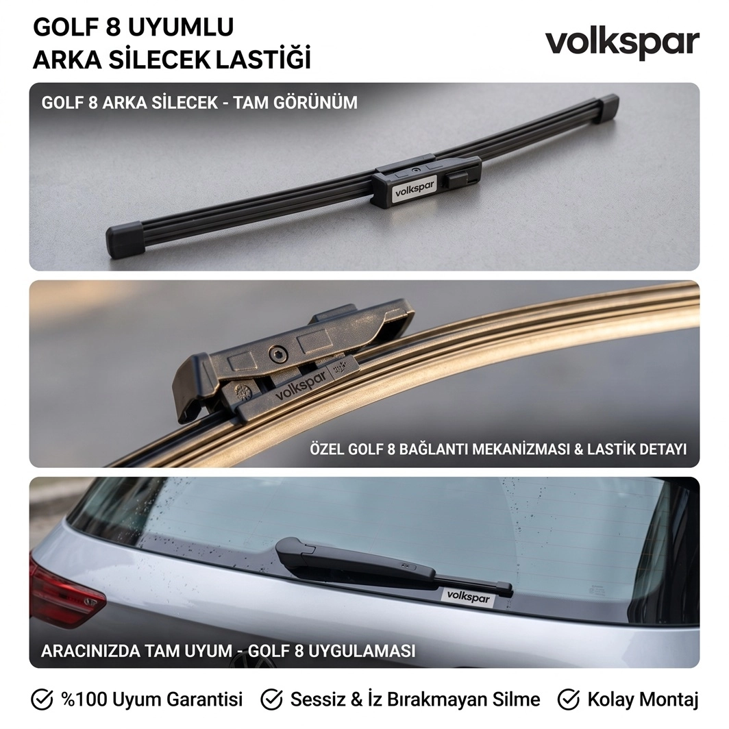 GOLF 8 ARKA SİLECEK LASTİĞİ SÜPÜRGESİ 2021 2022 2023 2024 MODELLER İÇİN